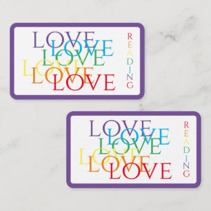 RAINBOW LOVE Bookmark - 3.5x2 Card / Purple