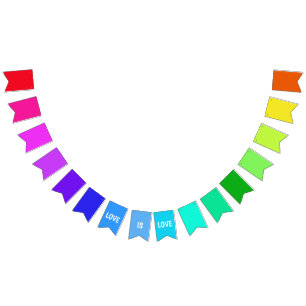Rainbow LOVE Bunting You Customize Bunting Flags