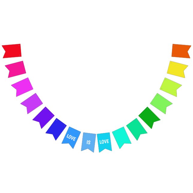 Rainbow LOVE Bunting You Customize Flags (All)