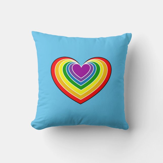 Rainbow Love Coeur Jeter oreiller (Recto)