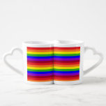 Rainbow LOVE Couple Coffee Mug Set<br><div class="desc">Vivid rainbow stripes</div>