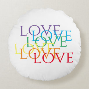 RAINBOW LOVE Coussin rond
