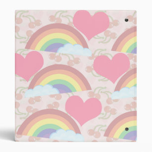 Rainbow Love Cute Fun Aesthetic Hearts Binder