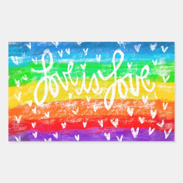 Rainbow LOVE est LOVE Sticker (Devant)