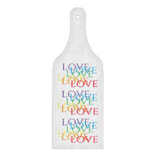 RAINBOW LOVE Glass Cutting Board Paddle