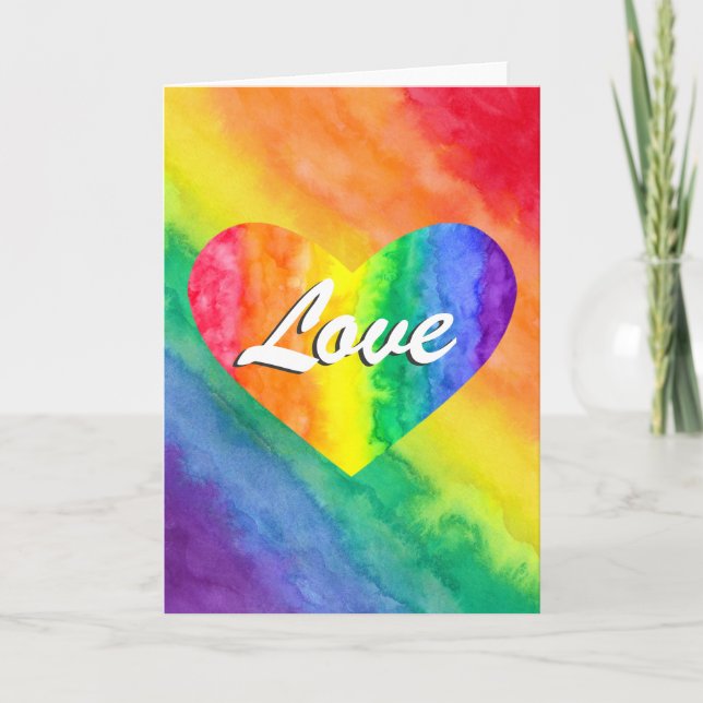 Rainbow Love Heart Card (Front)