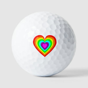 Rainbow Love Heart  Golf Balls