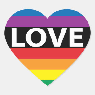 Rainbow Love Heart stickers, LBGT Sticker