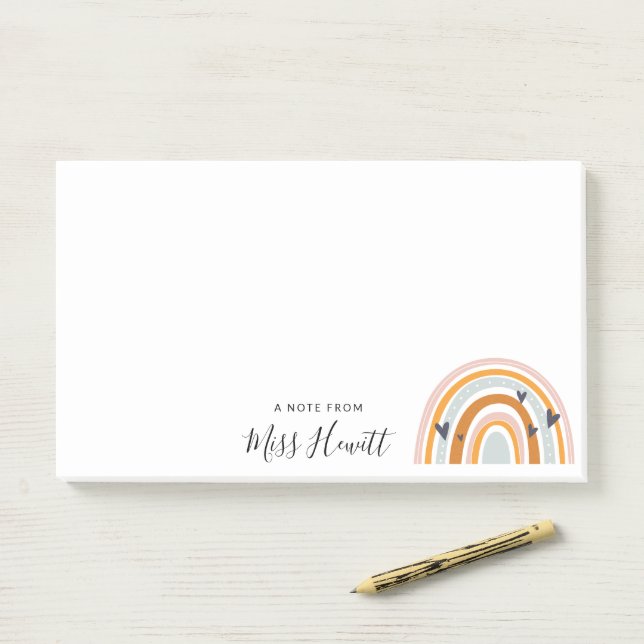 Rainbow love heart teacher Post-it Notes (On Desk)