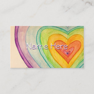 Rainbow Love Hearts Art Business Card