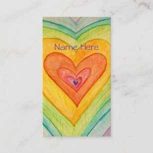 Rainbow Love Hearts Art Carte de visite
