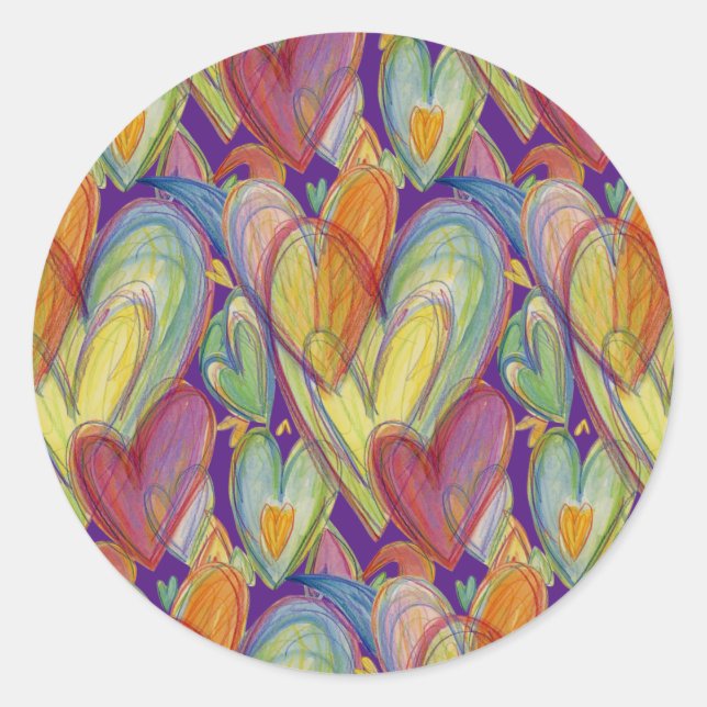 Rainbow Love Hearts Art Custom Sticker Decal (Devant)