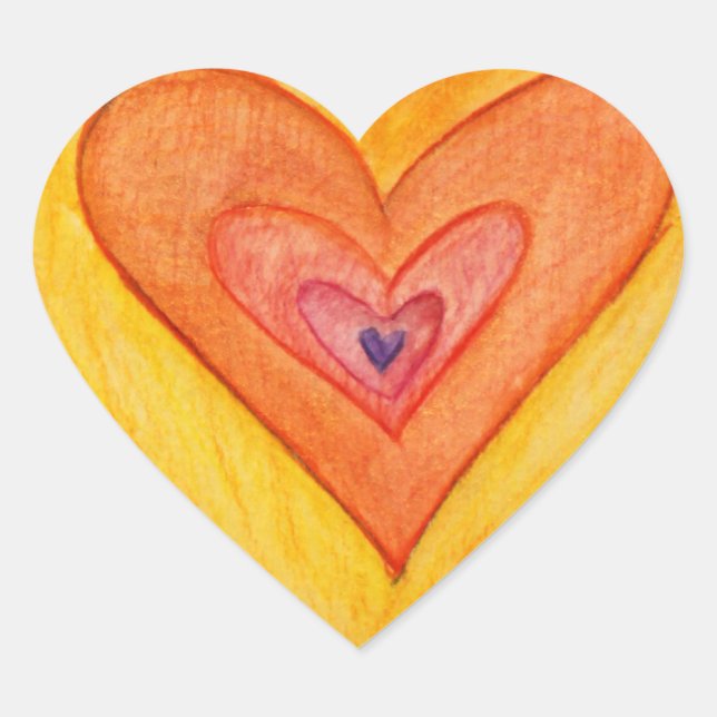 Rainbow Love Hearts Art Custom Sticker Decals (Front)
