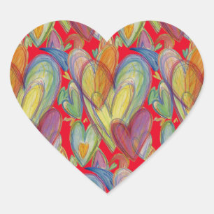 Rainbow Love Hearts Art Custom Sticker Decals