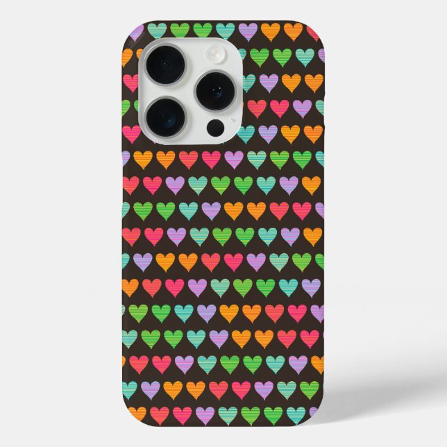 Rainbow Love Hearts Colourful Fun Cute Casing Case-Mate iPhone Case (Back)