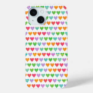 Rainbow Love Hearts Colourful Fun Cute Casing iPhone 15 Case