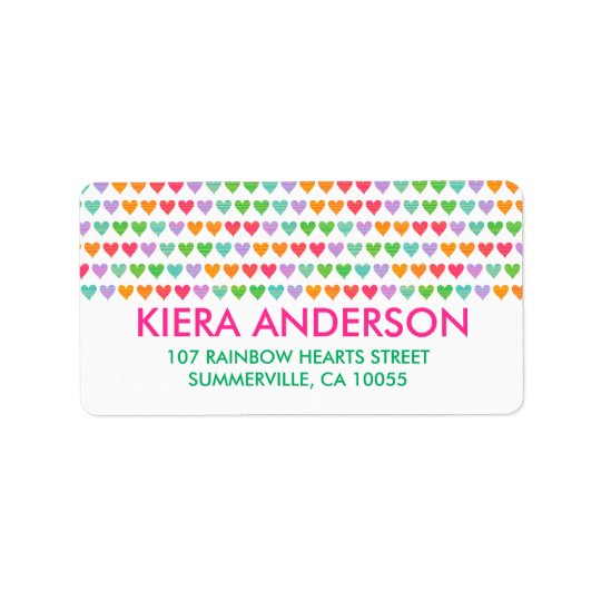 Rainbow Love Hearts Colourful Fun Pattern Chic