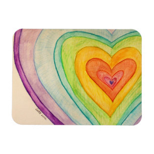Rainbow Love Hearts Inspirational Fridge Magnet