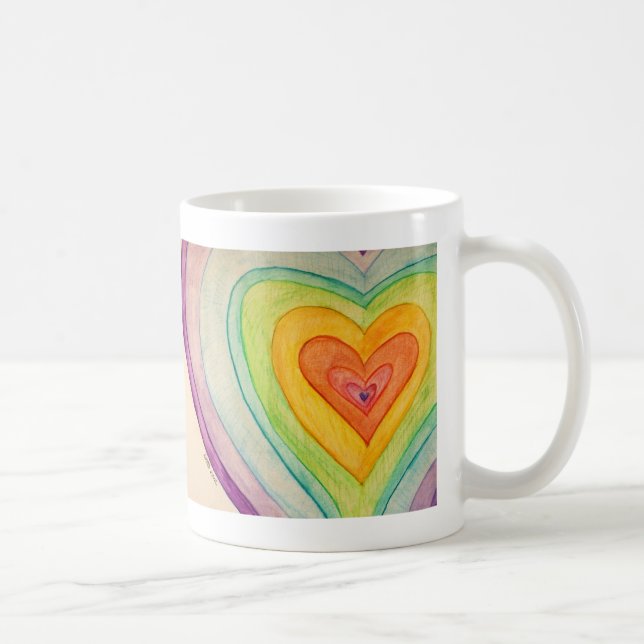 Rainbow Love Hearve Art Coffee Mug Cup (Droite)