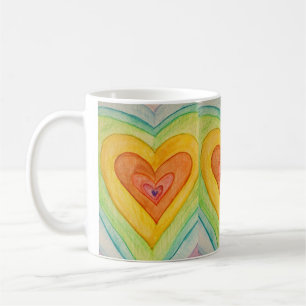 Rainbow Love Hearve Art Coffee Tasses