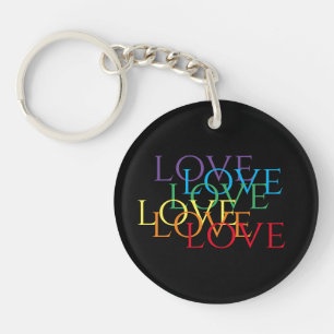 RAINBOW LOVE II Acrylic Circle Keychain