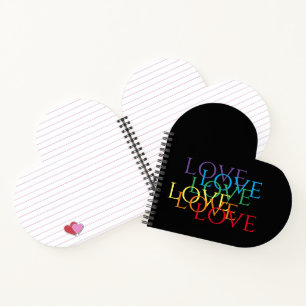 RAINBOW LOVE II Heart Shape Notebook