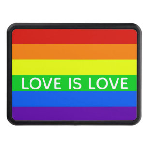 Rainbow Love is Love Gay Pride Trailer Hitch Cover