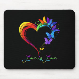 Rainbow Love Is Love Lgbt Gay Lesbian Pride Butter Mouse Pad