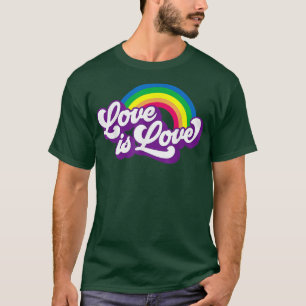 Rainbow Love Is Love LGBT Retro LGBT Pride Trans T T-Shirt