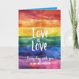 Rainbow Love is Love LGBTQ Valentines card