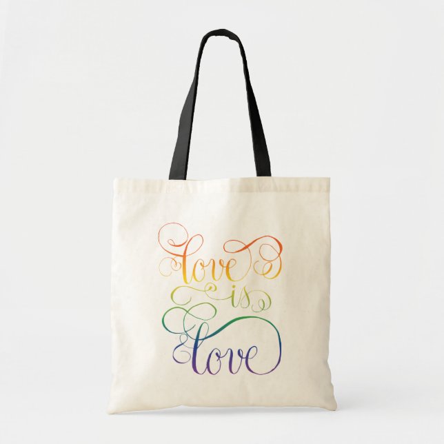Rainbow Love is Love  Tote Bag (Front)
