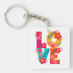 Rainbow Love Keychain