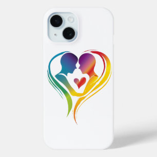 Rainbow Love LGBT Heart iPhone 15 Case