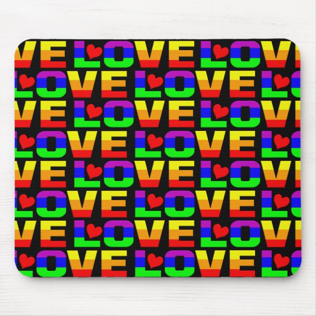 Rainbow Love mousepad (Front)