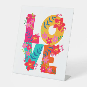 Rainbow Love Pedestal Sign