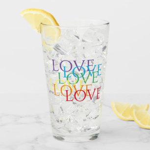 RAINBOW LOVE Pint Drinking Glass