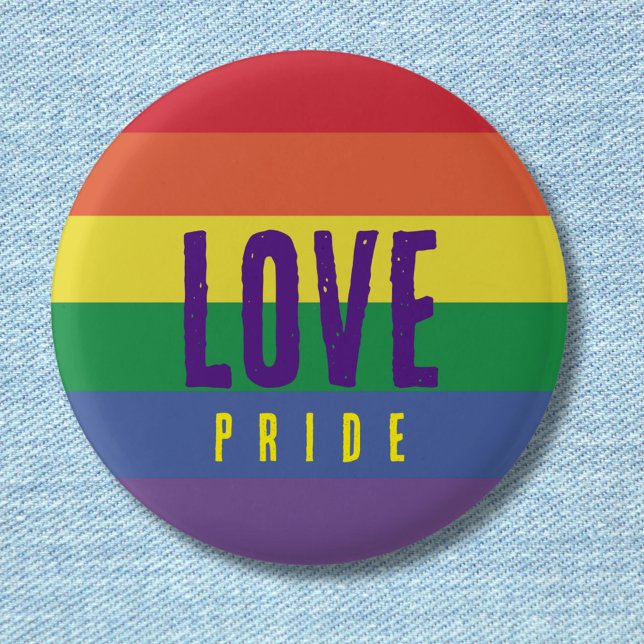 Rainbow Love Pride  1 Inch Round Button (Creator Uploaded)