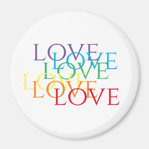 RAINBOW LOVE Round Magnet 