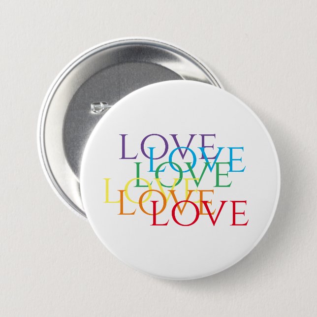 RAINBOW LOVE Round Pin Button (Front & Back)