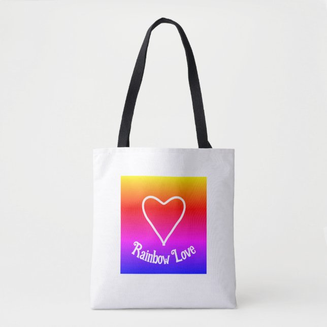 Rainbow Love Sac fourre-tout coloré (Devant)