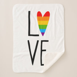Rainbow Love Sherpa Blanket