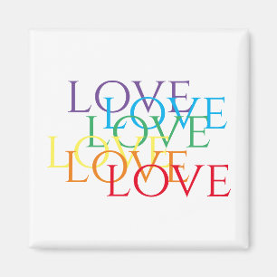 RAINBOW LOVE Square Magnet