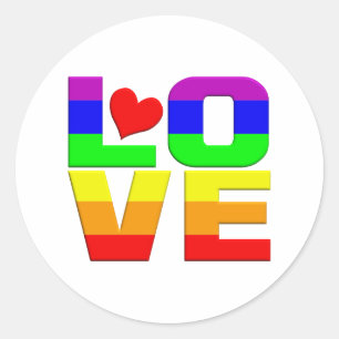 Rainbow Love stickers