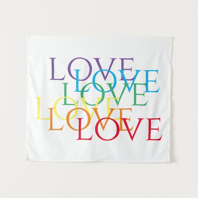 RAINBOW LOVE Tapestry (Front (Horizontal))
