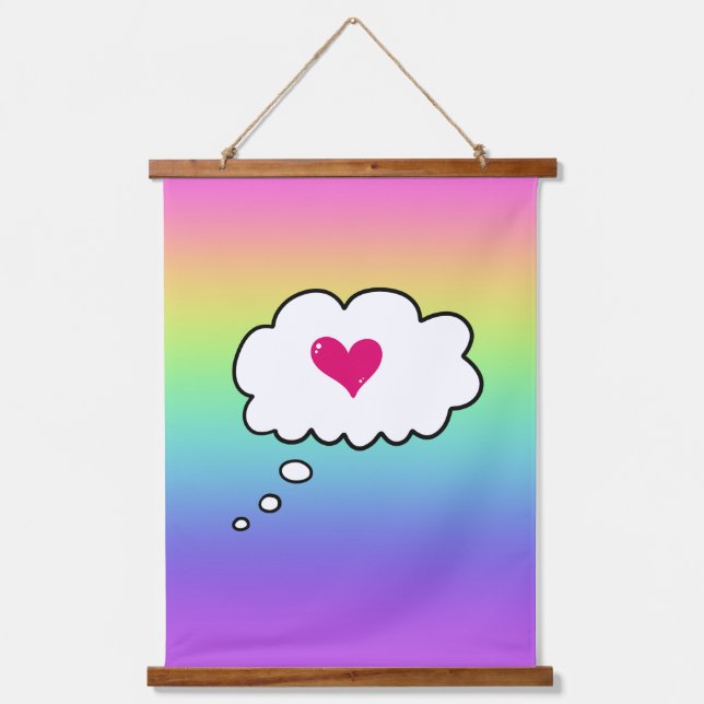 Rainbow Love Thought Bubble Tapestry (Front)