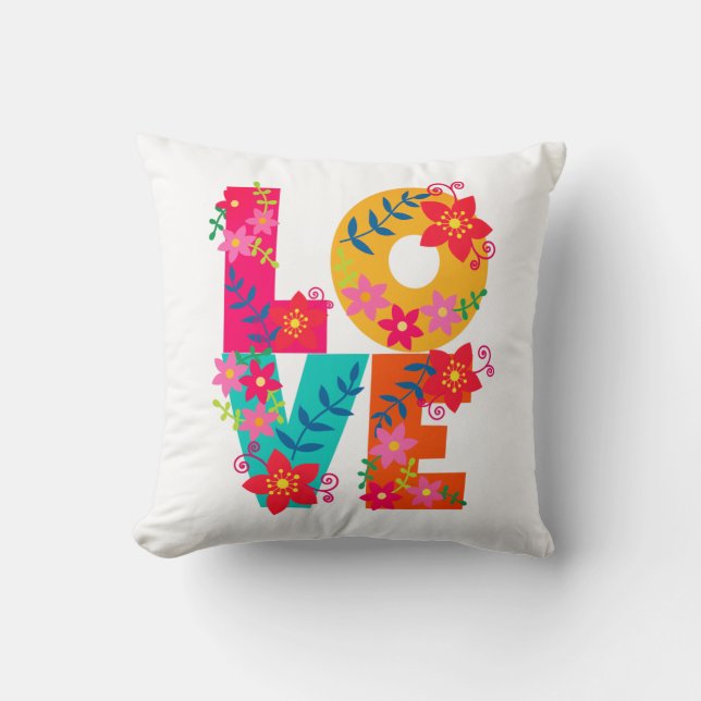 Rainbow Love Throw Pillow (Front)
