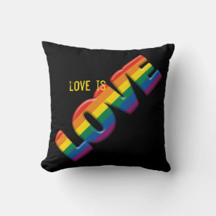 rainbow love  throw pillow