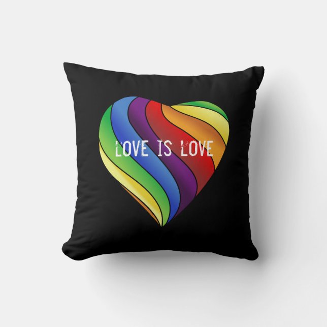rainbow love  throw pillow (Front)