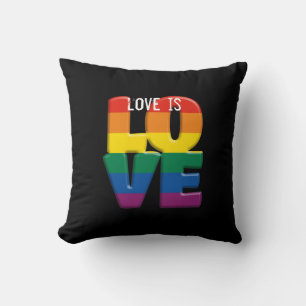 rainbow love  throw pillow