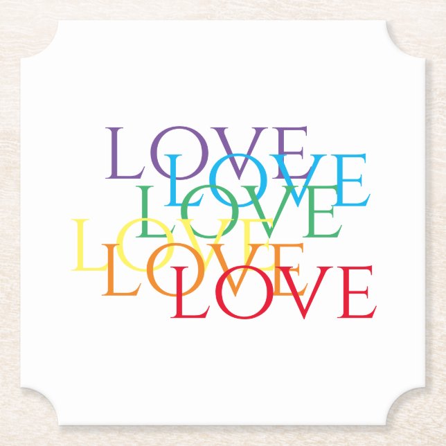 RAINBOW LOVE Ticket Paper Coasters  (Front)